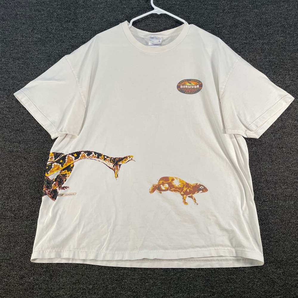 Reebok Survivor Australian Outback T-Shirt Mens XXL White Good Vintage 2001